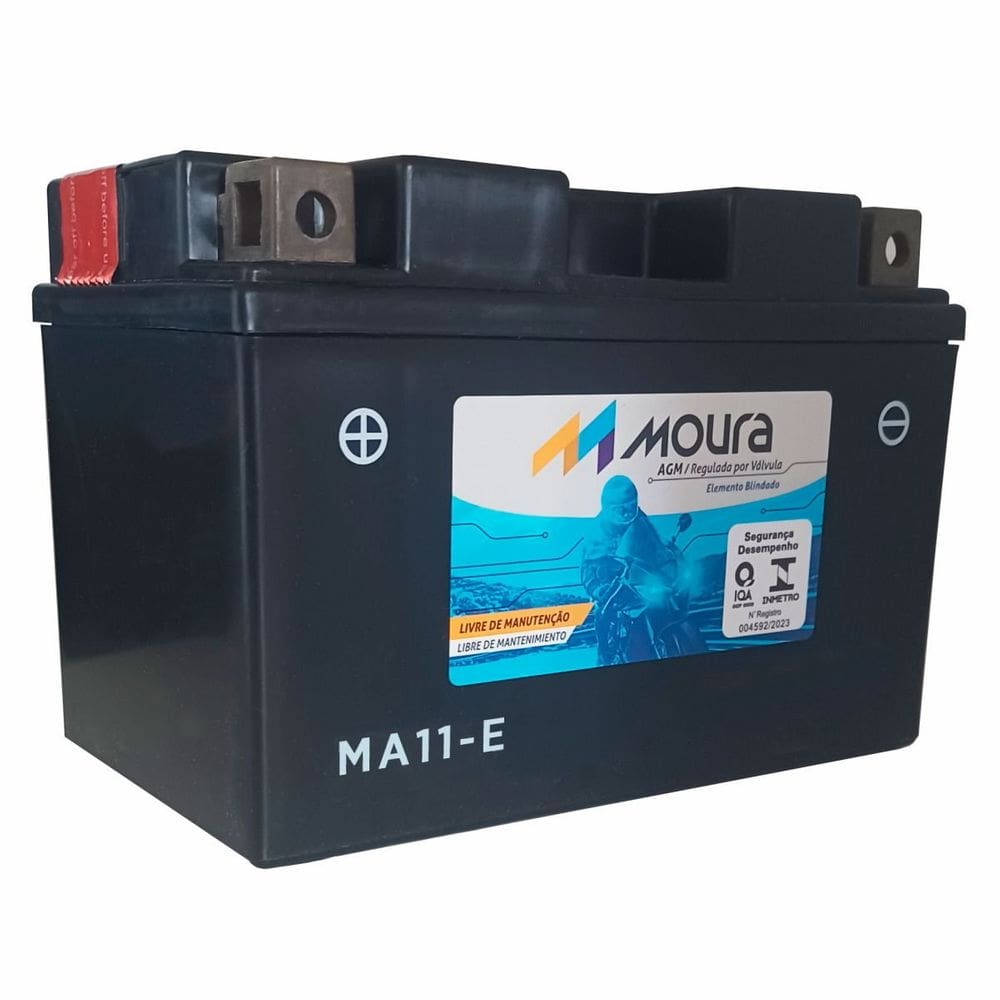 Bateria AGM Moto Moura 12V 11Ah MA11-E KTM Adventure Super Duke GT FZS 1000 Dafra Maxsym