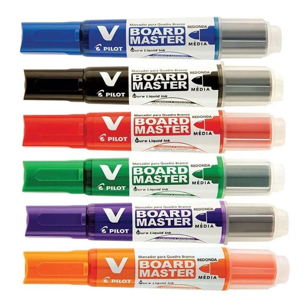 Pincel para Quadro Branco Recarregável Board Master 6 Unidades - Pilot