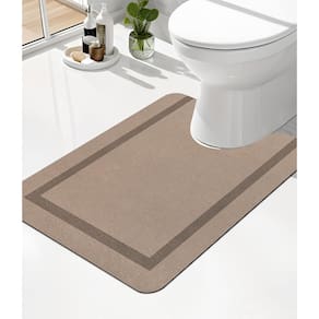 Tapete de banheiro champe em forma de U Ultra Thin Magic Mat Beige