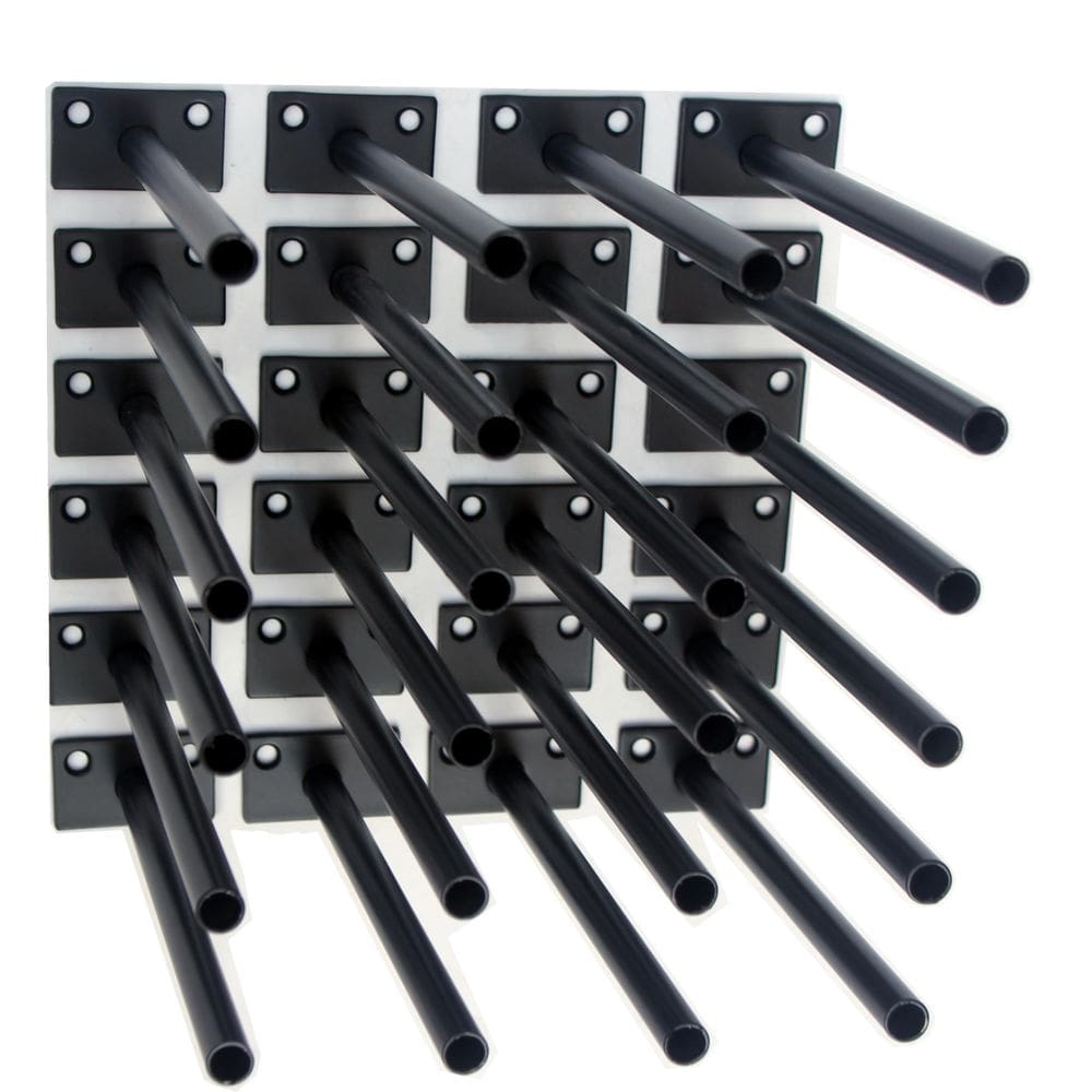 Suporte de prateleira flutuante MHMYDZ 8 tubos de aço preto 24 unidades