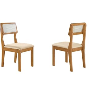 Kit 2 Cadeiras para Sala de Jantar Ágata Castanho Cinamomo/Creme