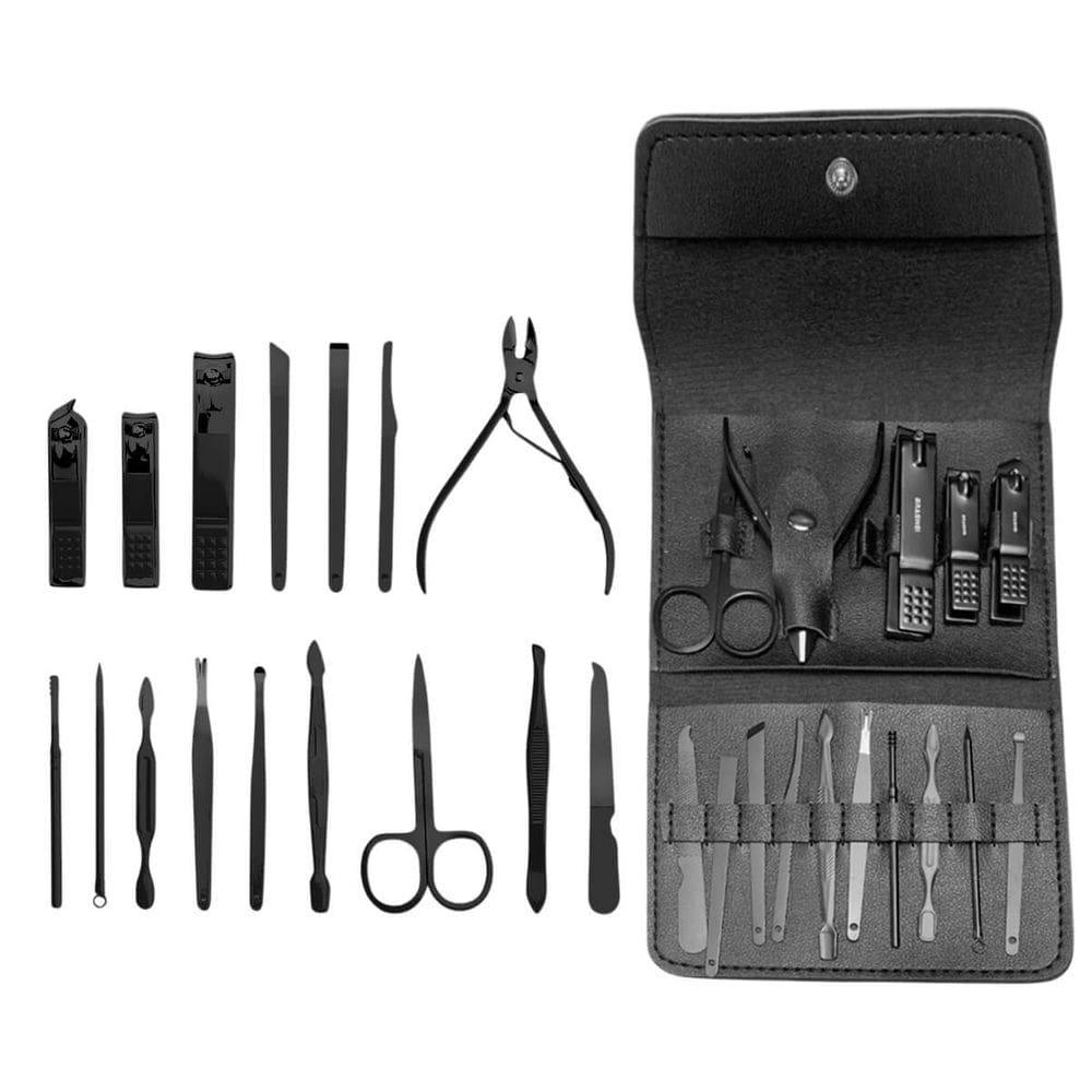 Kit Manicure 16 Peças Bolsa Dobrável [Preto]