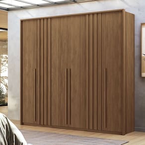 Guarda-roupa Coimbra 4 Portas 4 Gavetas Jatoba
