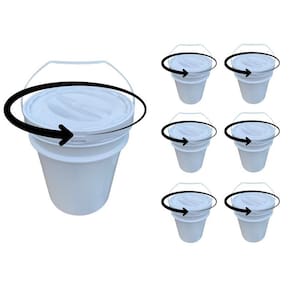 Balde 20 Litros Tampa Rosqueavel Para Peixes - Kit 6 Pçs