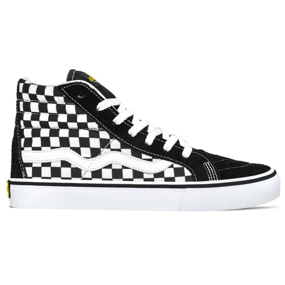 Tênis Mad Rats Lona Quadriculado Unissex Hi Top | Preto Branco