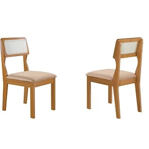 Kit 2 Cadeiras para Sala de Jantar Ágata Castanho Cinamomo /Bege
