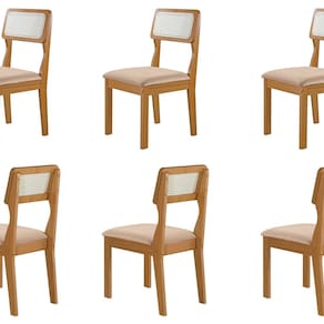 Kit 6 Cadeiras para Sala de Jantar Ágata Castanho Cinamomo /Bege