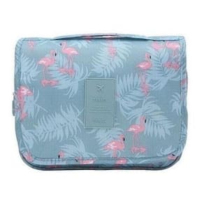 Necessaire Em Nylon Organizadora Higiene Viagem Cor:Flamingo