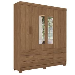Guarda-roupa 6 Portas 9 Gavetas com Espelho Mdp Colombo Jatoba