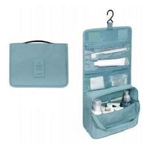 Necessaire Em Nylon Organizadora Higiene Viagem Cor:Azul
