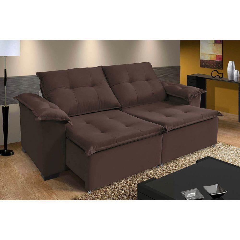 Sofá Berlin 3 Lugares 1,80cm - De Casa Décor E Estofados Marrom