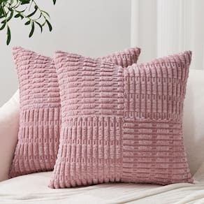 Capas de almofada Topfinel Pink Corduroy 50x50cm, conjunto de 2