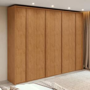 Guarda-Roupa Casal 100% MDF 8 Portas Easy Glow Amendoa Clean