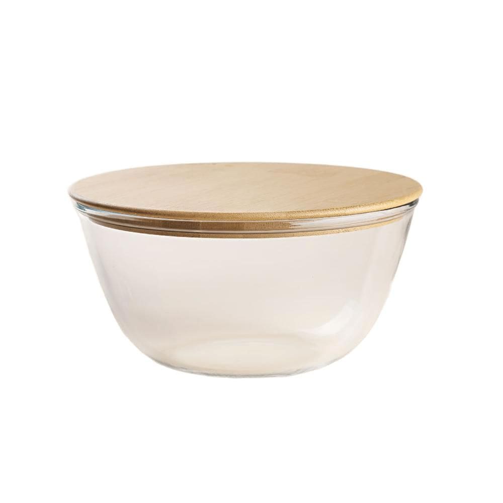 Pote Redondo Vidro e Bambu 2L - A\CASA