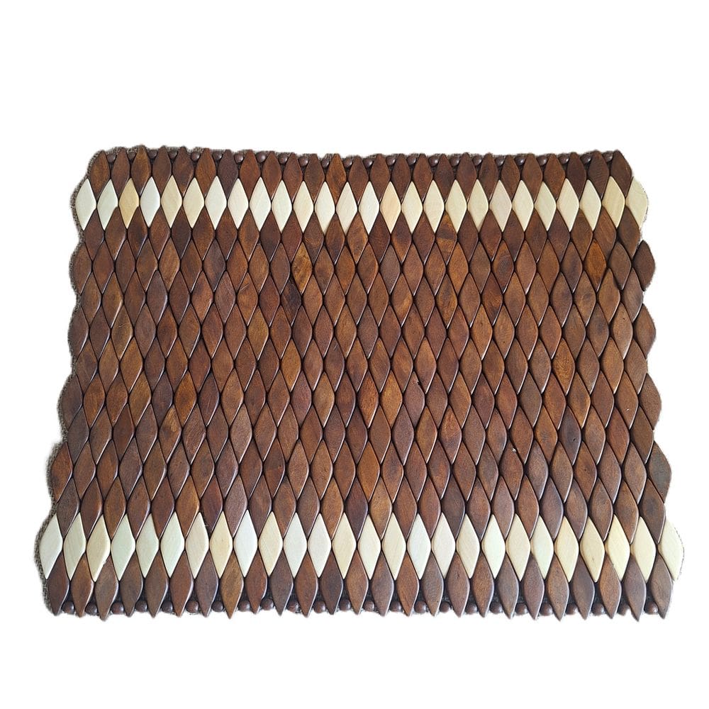 Lugar Americano de Madeira Retangular, Marrom Marfim Pequeno