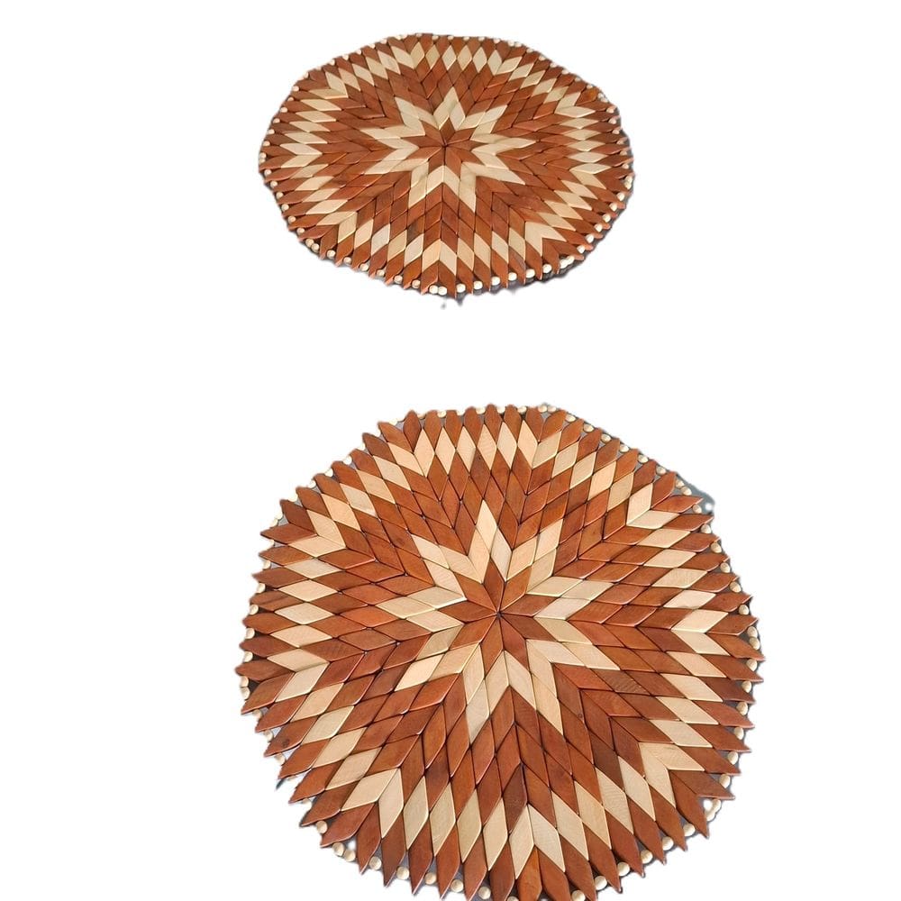 Kit 2 Lugares Americanos Madeira Clara Redondo Porta Pratos