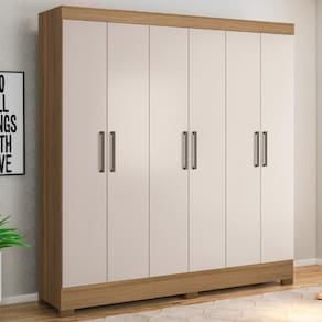 Guarda Roupa Casal 6 Portas E 3 Gavetas Prático Amêndola Touch-off White