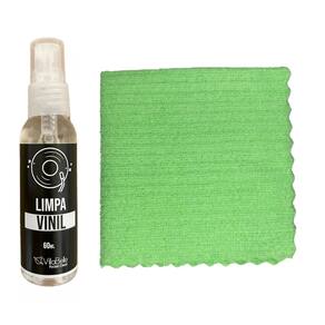 Kit Limpeza de Discos Vinis com Pano Verde Pastel