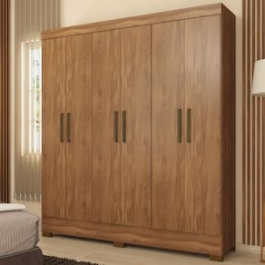 Guarda Roupa Casal 6 Portas E 2 Gavetas Verso Amêndola Touch