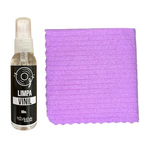 Kit Limpeza de Discos Vinis com Pano Lilas Pastel