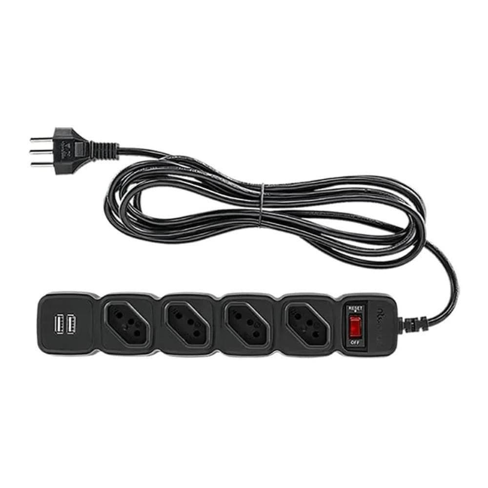 Protetor Eletronico Intelbras Epe204 4 Tomadas 2 Usb Preto