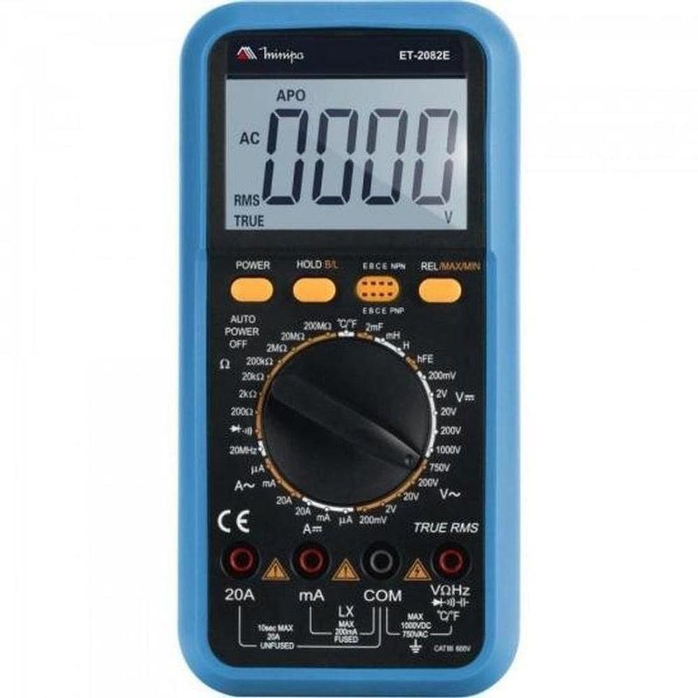 Multímetro Digital Minipa Et2082e Azul