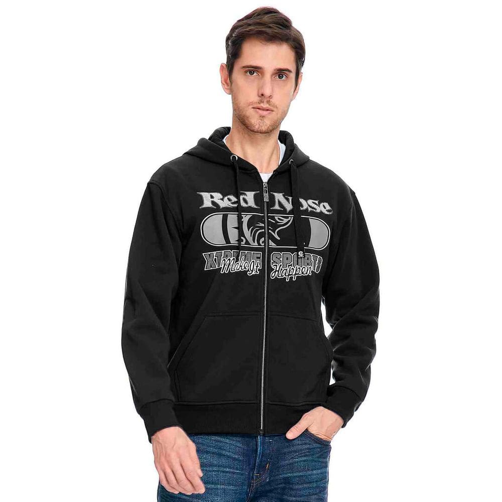 Blusa Jaqueta Moletom MasculinoRed Nose Com Capuz Ziper Aberto Logo