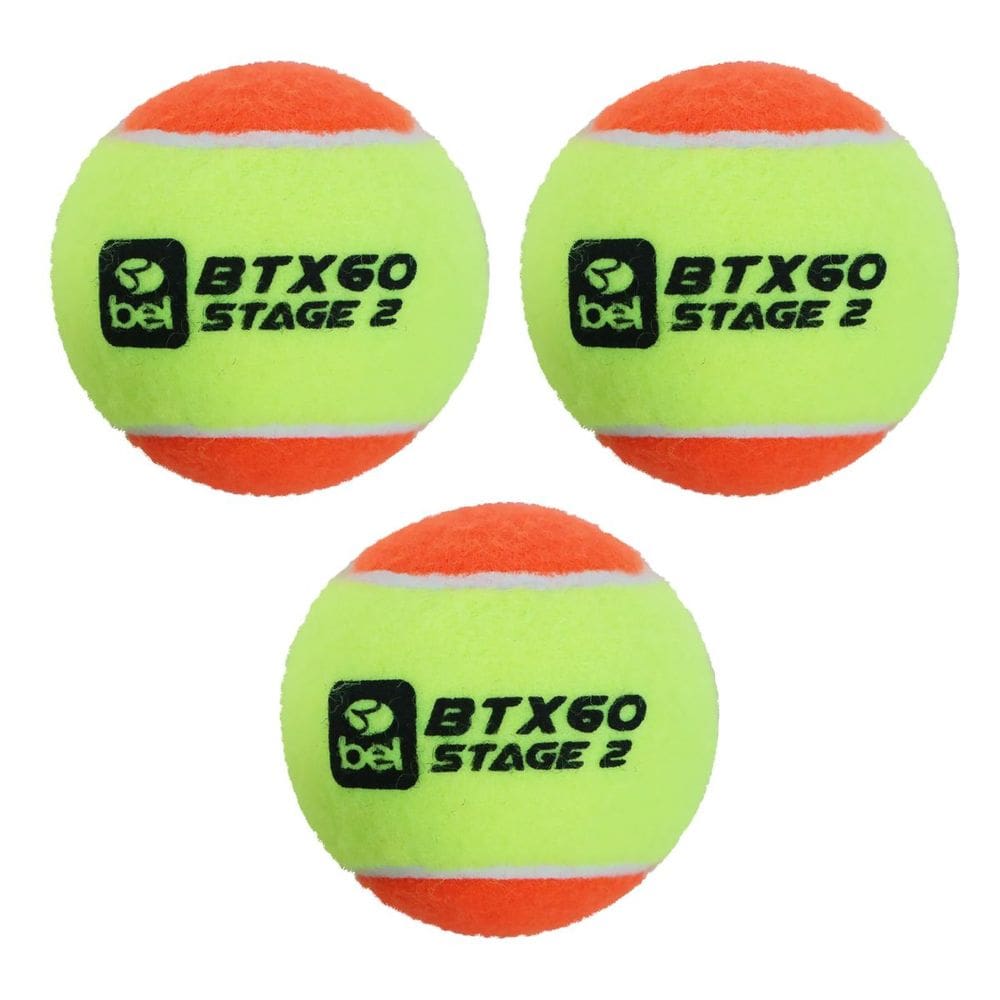 Kit 3 Bolinhas BTXGO Stage 2 Beach Tennis Baixa Compressão Máxima Firmeza Bel