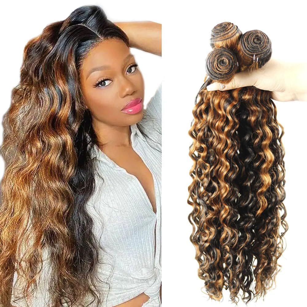 Pacotes de cabelo DiexRlamx P1B/30 Ombre Deep Wave 3 pacotes