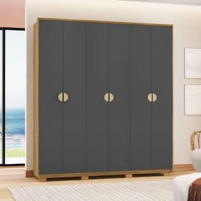 Guarda Roupa Casal 6 Portas 4 Gavetas Noronha Nature-alasca