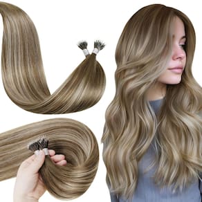 Extensões de cabelo Nano Bead LaAvoo Blonde Balayage 50cm 50g