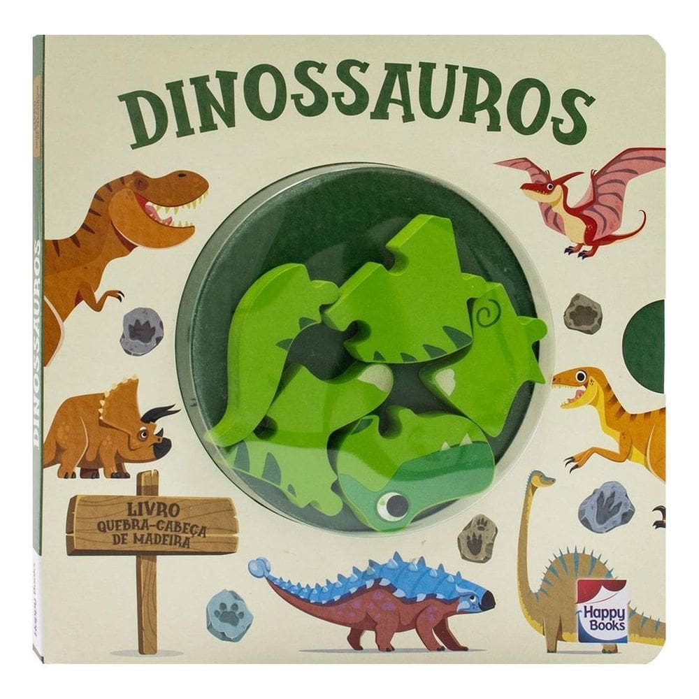 Livro Quebra-Cabeça de Madeira - Dinossauro