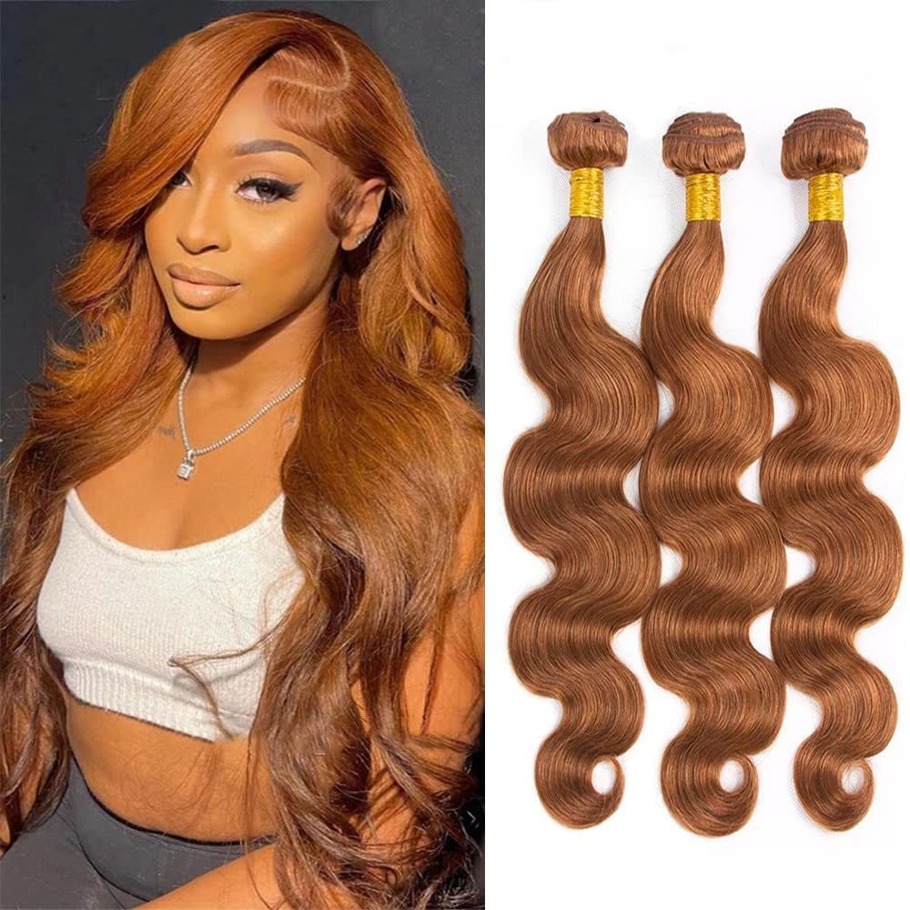 Extensões de cabelo Nuailisex Color 30 Body Wave 3 Bundles 56-66cm