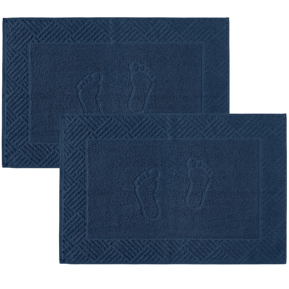 Kit 2 Toalhas Piso Tapete de Banheiro Grande Felpudo Pezinho