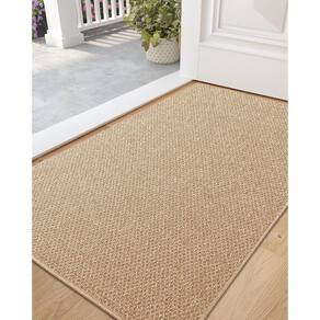 Tapete de porta interno Color & Geometry 90x140cm Khaki Non Slip