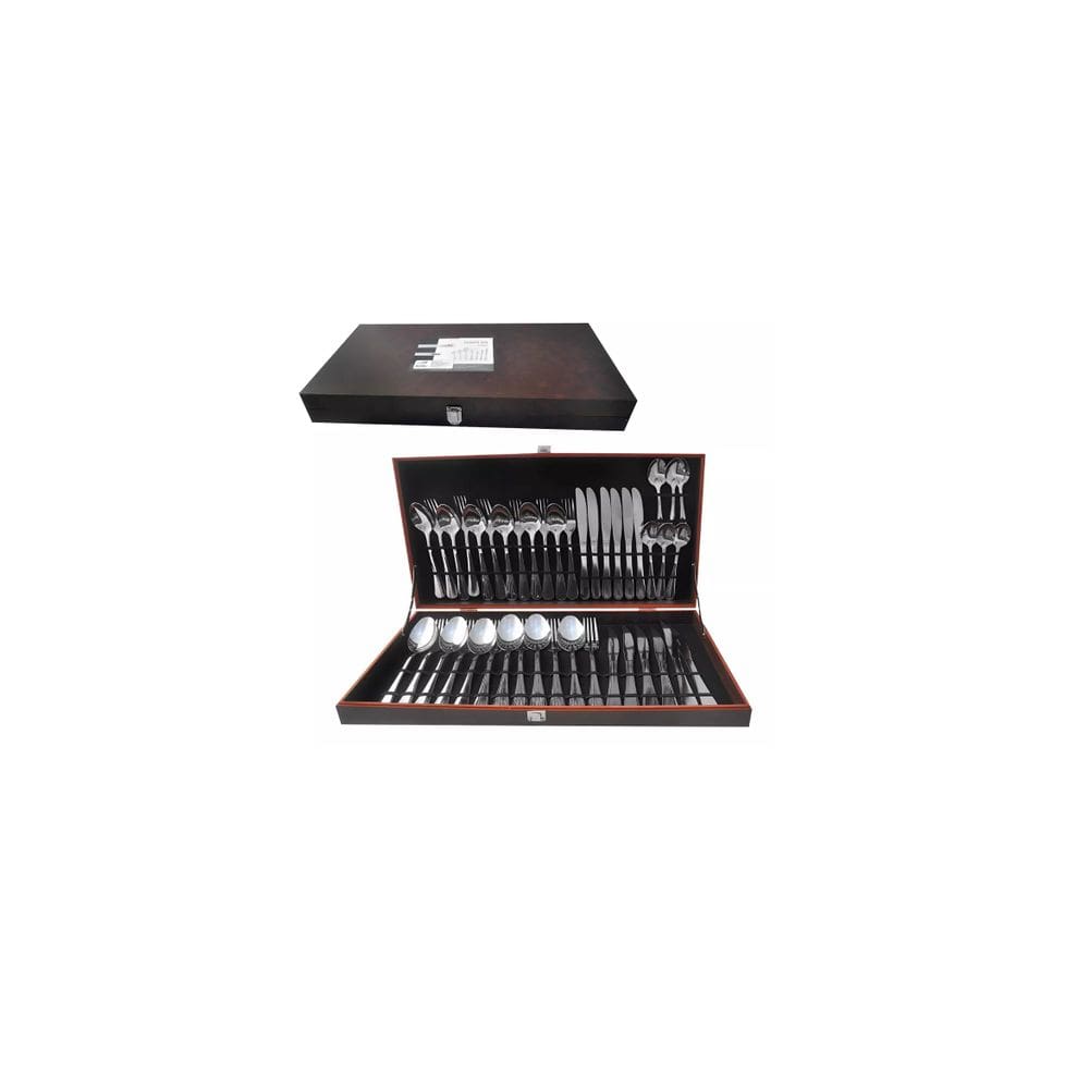 Faqueiro Em Inox Liso Completo 42 Peças Jogo Talheres De Aço Inox