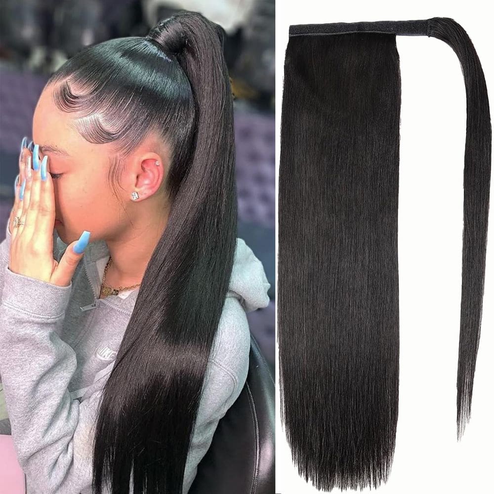 Clipe de cabelo humano SAKALAKA com extensão de rabo de cavalo para mulheres negras
