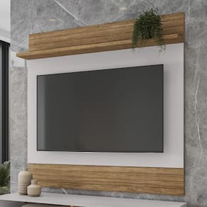 Painel Suspenso Guaruja Sala Tv Até 55 Polegadas Cinamomo/Off White