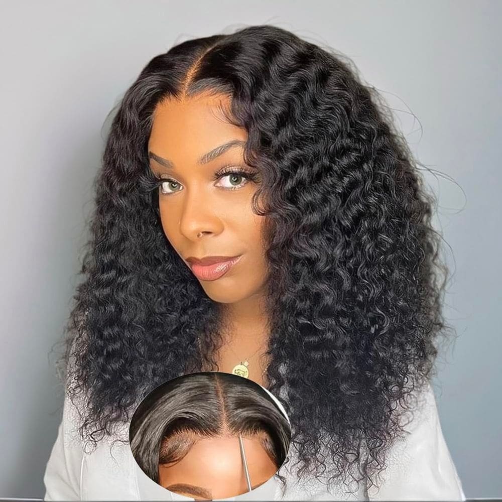 Peruca ACQUET Curly Bob 25cm Cabelo humano Water Wave 180% de densidade