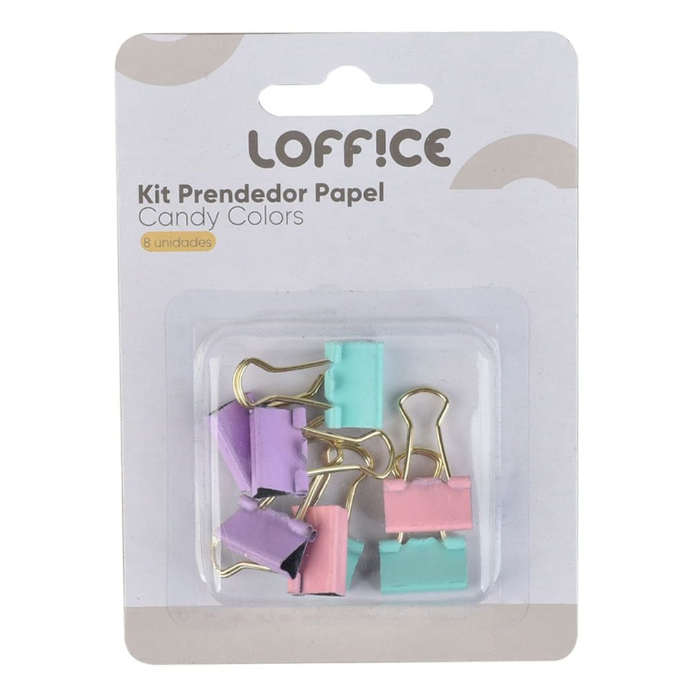 Prendedor Papel 8 unidades 15mm CV244905 Loffice Variado