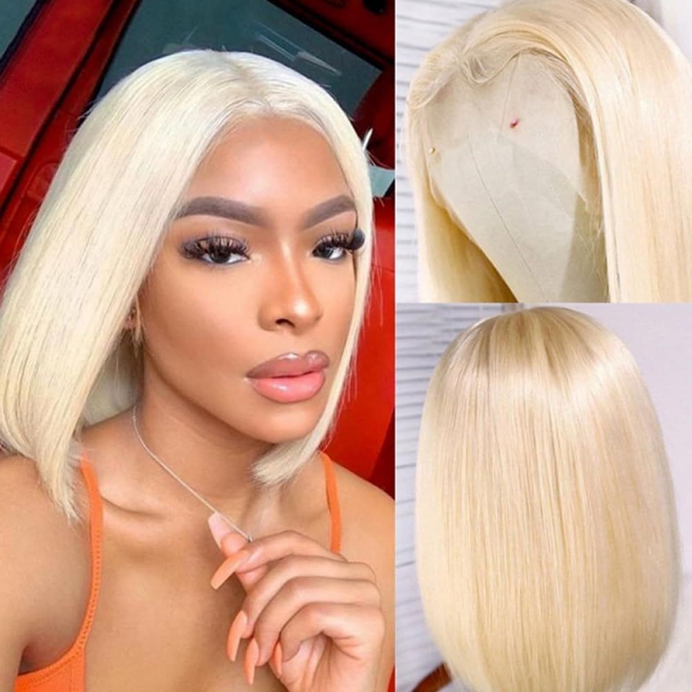 Peruca HELLOSH 613 Blonde Bob 35 cm Cabelo humano 200 densidade