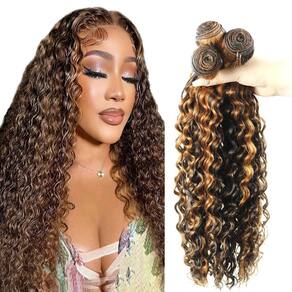 Pacotes de cabelo DiexRlamx Brown Deep Wave 50 55 60 cm 300g 8A