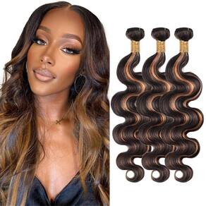 Pacotes de cabelo Vinmdonm P1b/30 Cabelo humano Body Wave 22cm x3