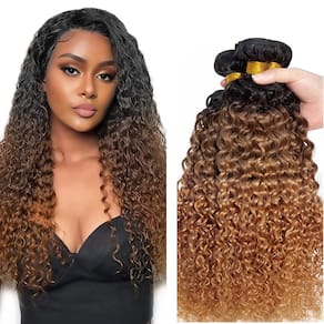 Pacotes de cabelo HuxoWax Ombre Brown Water Wave 1B430 35-45cm 3 pacotes