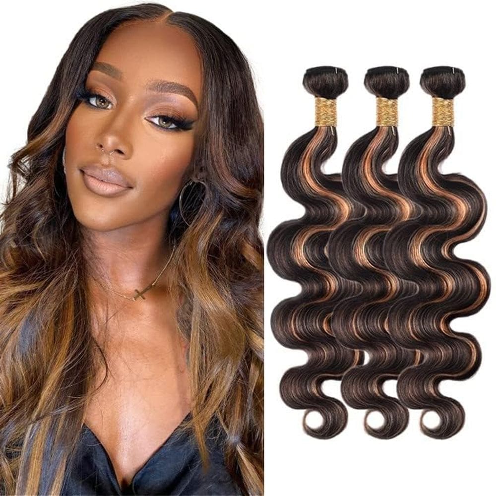 Extensões de cabelo DiexRlamx Ombre Body Wave 3 pacotes de 30 cm