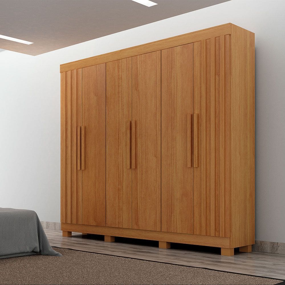 Guarda Roupa 6 Portas Delta MDF Ripado Leifer