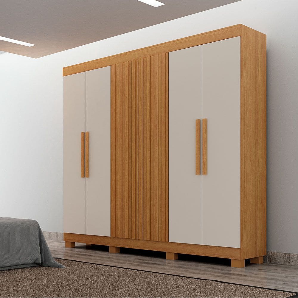 Guarda Roupa 6 Portas Delta MDF Ripado Leifer