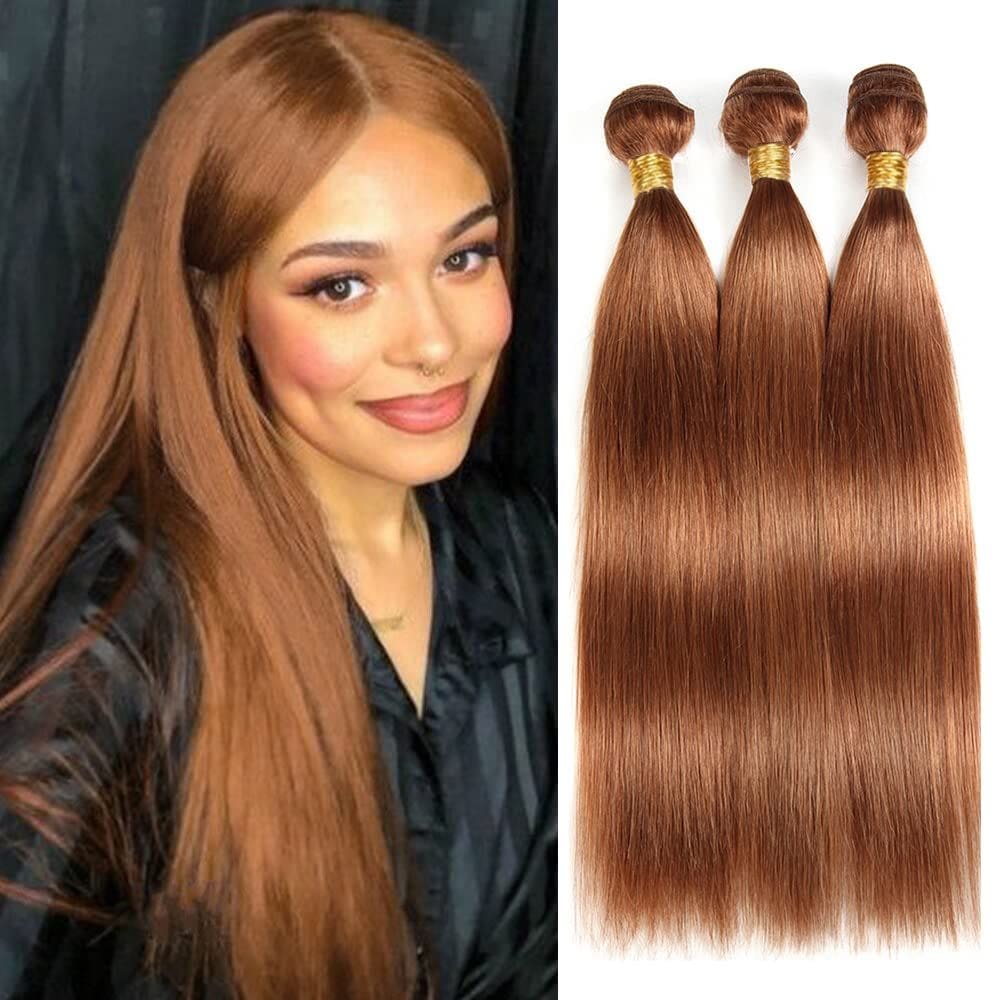 Hair Weave MAMART Color 30 Straight Brown 22 24 26 Pacotes