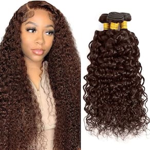 Extensões de cabelo GVEOXVO Chocolate Brown Water Wave 22 24 26cm