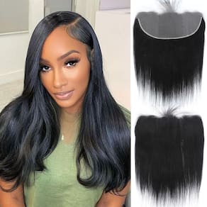 Lace Frontal DSEKCAIN HD 13x6 Cabelo humano reto 40cm